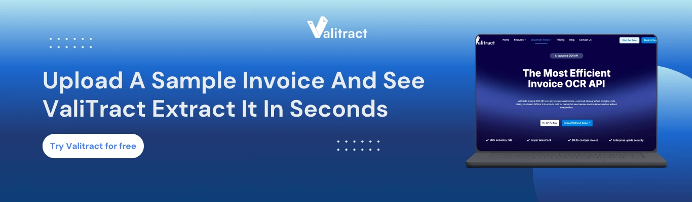 Upload A Sample Invoice And See ValiTract Extract It In Seconds