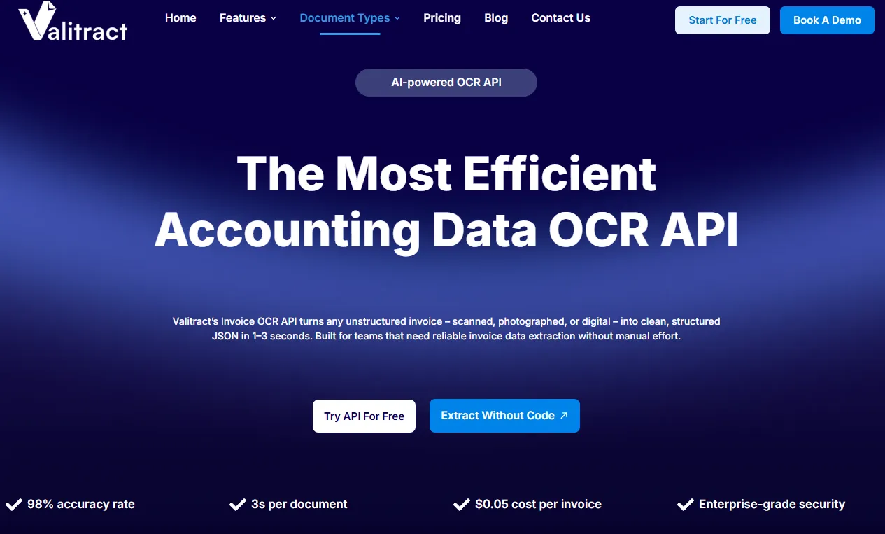 Valitract: Best for Accuracy-First Accounting Capture