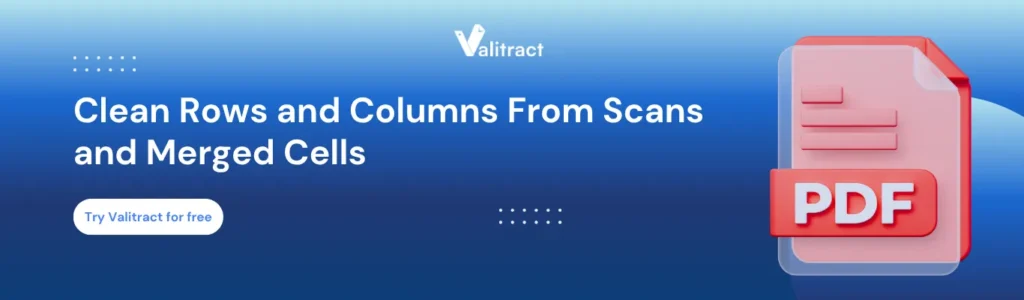 Clean rows and columns extracted from scanned and merged-cell PDF tables