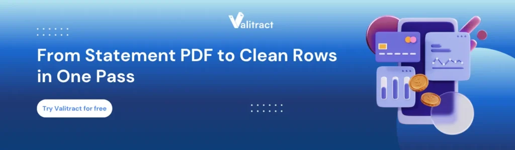 Bank statement OCR turning a statement PDF into clean, structured rows in one pass