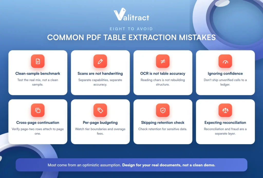 Common mistakes to avoid in PDF table extraction